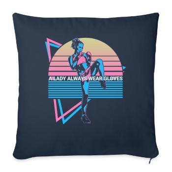 Muay Thai Kickboxing Retro - Sofa pillowcase 17,3'' x 17,3'' (45 x 45 cm) - navy - Front