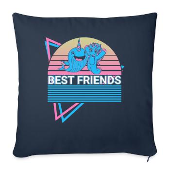 Narwhal Retro - Sofa pillowcase 17,3'' x 17,3'' (45 x 45 cm) - navy - Front