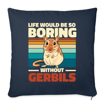 Gerbille - Housse de coussin décorative 45 x 45 cm - bleu marine - Devant