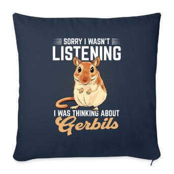 Gerbille - Housse de coussin décorative 45 x 45 cm - bleu marine - Devant