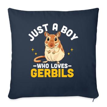 Gerbille - Housse de coussin décorative 45 x 45 cm - bleu marine - Devant