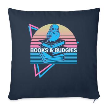 Budgie Parakeet Retro - Sofa pillowcase 17,3'' x 17,3'' (45 x 45 cm) - navy - Front