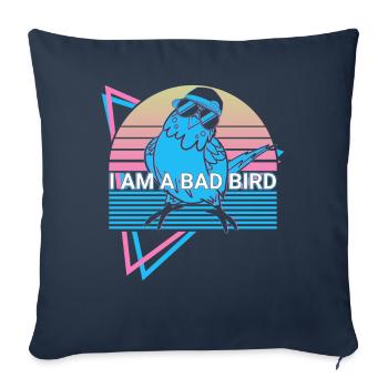 Budgie Parakeet Retro - Sofa pillowcase 17,3'' x 17,3'' (45 x 45 cm) - navy - Front