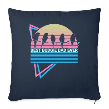 Budgie Parakeet Retro - Sofa pillowcase 17,3'' x 17,3'' (45 x 45 cm) - navy - Front
