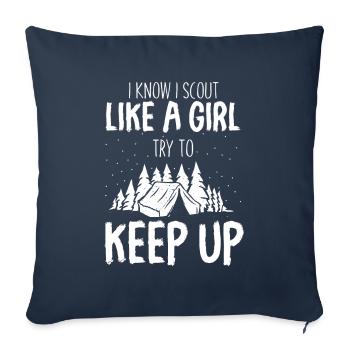 Éclaireur - Housse de coussin décorative 45 x 45 cm - bleu marine - Devant