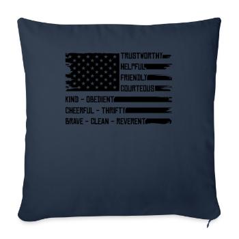 Drapeau américain Boy Scout - Housse de coussin décorative 45 x 45 cm - bleu marine - Devant