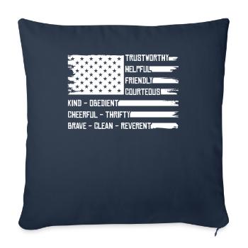 Drapeau américain Boy Scout - Housse de coussin décorative 45 x 45 cm - bleu marine - Devant