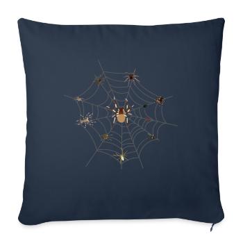 spider web spider tarantula - Sofa pillowcase 17,3'' x 17,3'' (45 x 45 cm) - navy - Front