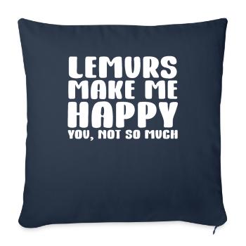 Lémurien - Housse de coussin décorative 45 x 45 cm - bleu marine - Devant