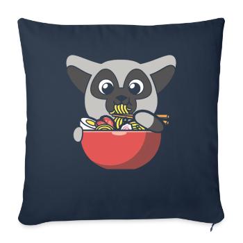 Lémurien - Housse de coussin décorative 45 x 45 cm - bleu marine - Devant