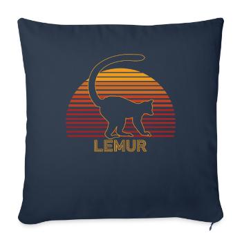 Lémurien - Housse de coussin décorative 45 x 45 cm - bleu marine - Devant