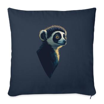 Lémurien - Housse de coussin décorative 45 x 45 cm - bleu marine - Devant