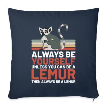 Lémurien - Housse de coussin décorative 45 x 45 cm - bleu marine - Devant