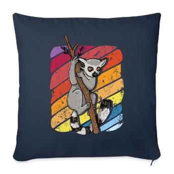 Lémurien - Housse de coussin décorative 45 x 45 cm - bleu marine - Devant