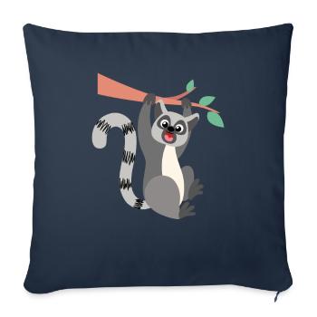 lémurien - Housse de coussin décorative 45 x 45 cm - bleu marine - Devant