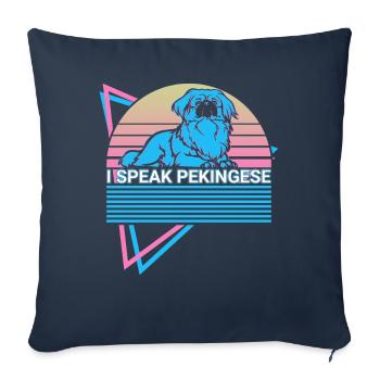 I speak Pekingese Retro - Sofa pillowcase 17,3'' x 17,3'' (45 x 45 cm) - navy - Front