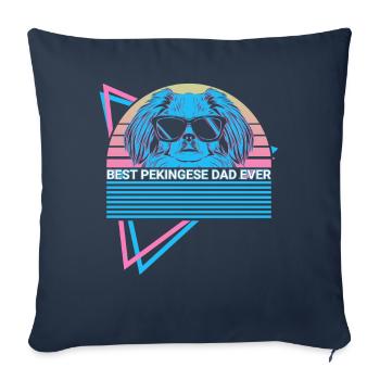 Best Pekingese Daddy Ever Retro - Sofa pillowcase 17,3'' x 17,3'' (45 x 45 cm) - navy - Front