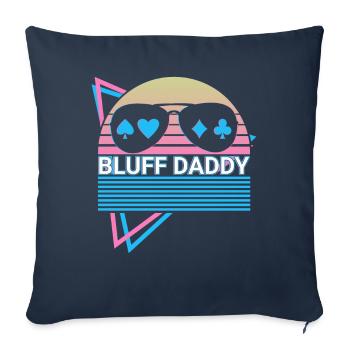 Joueur de poker Papa Retro - Housse de coussin décorative 45 x 45 cm - bleu marine - Devant