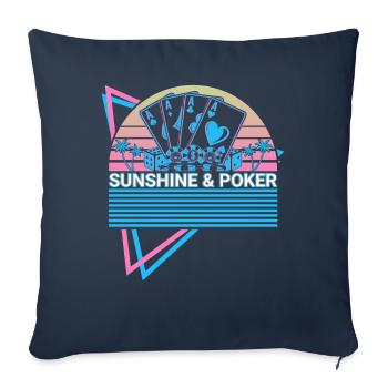 Sunshine et Poker Rétro - Housse de coussin décorative 45 x 45 cm - bleu marine - Devant