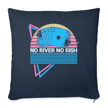 Joueur de poker Rétro - Housse de coussin décorative 45 x 45 cm - bleu marine - Devant