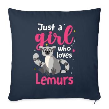 Lémurien - Housse de coussin décorative 45 x 45 cm - bleu marine - Devant
