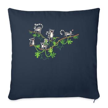 Lémurien - Housse de coussin décorative 45 x 45 cm - bleu marine - Devant