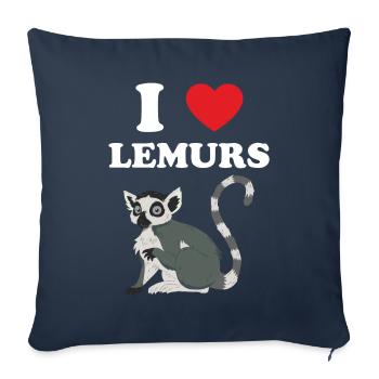 Lémurien - Housse de coussin décorative 45 x 45 cm - bleu marine - Devant