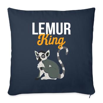 Lémurien - Housse de coussin décorative 45 x 45 cm - bleu marine - Devant