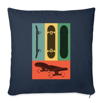 Skateboard Retro Skate Skater - Sofa pillowcase 17,3'' x 17,3'' (45 x 45 cm) - navy - Front