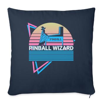Pinball Wizard Pinball Machine Retro - Housse de coussin décorative 45 x 45 cm - bleu marine - Devant