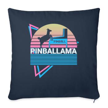 Flipper Llama Pinball Machine Rétro - Housse de coussin décorative 45 x 45 cm - bleu marine - Devant