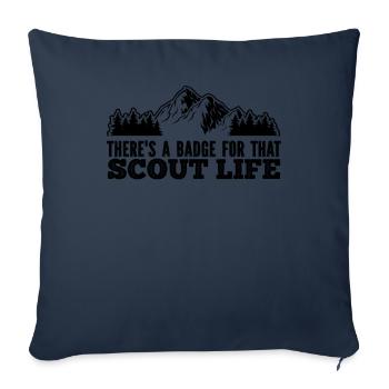 Insigne scout - Housse de coussin décorative 45 x 45 cm - bleu marine - Devant