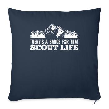 Insigne scout - Housse de coussin décorative 45 x 45 cm - bleu marine - Devant
