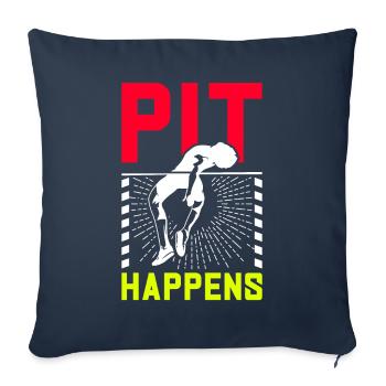 Saut à la perche Saut à la perche - Housse de coussin décorative 45 x 45 cm - bleu marine - Devant
