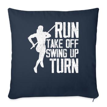 Saut à la perche Saut à la perche - Housse de coussin décorative 45 x 45 cm - bleu marine - Devant