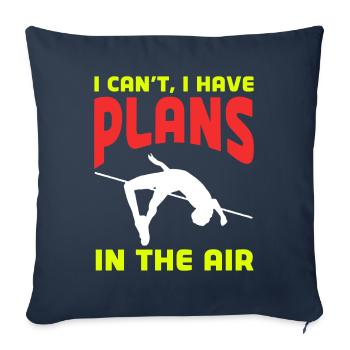 Saut à la perche Saut à la perche - Housse de coussin décorative 45 x 45 cm - bleu marine - Devant