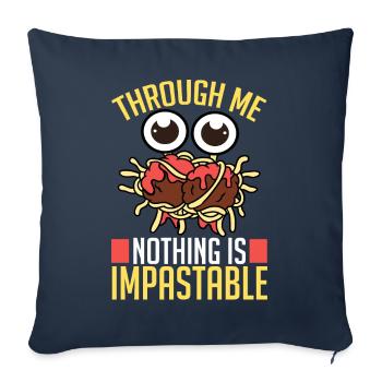 Fliegendes Spaghettimonster FSM Pastafarian - Sofakissenbezug 45 x 45 cm - Navy - Vorne