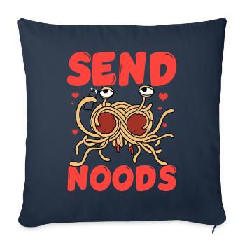 Fliegendes Spaghettimonster FSM Pastafarian - Sofakissenbezug 45 x 45 cm - Navy - Vorne