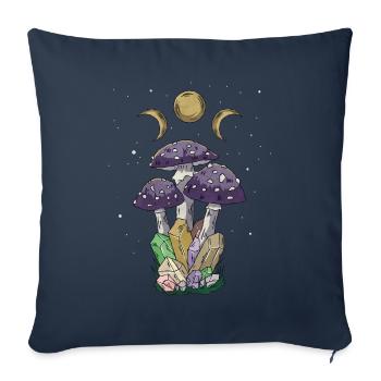 Cottagecore Aesthetic Mushroom Witchy Hippie - Sofa pillowcase 17,3'' x 17,3'' (45 x 45 cm) - navy - Front