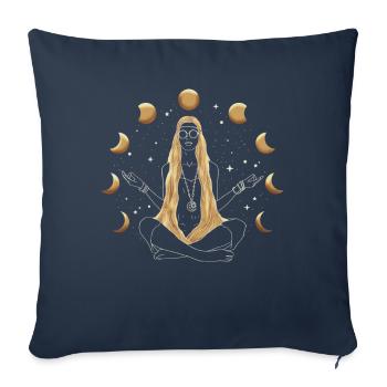 Hippie Mediation Girl Mondphasen Ästhetik - Sofakissenbezug 45 x 45 cm - Navy - Vorne