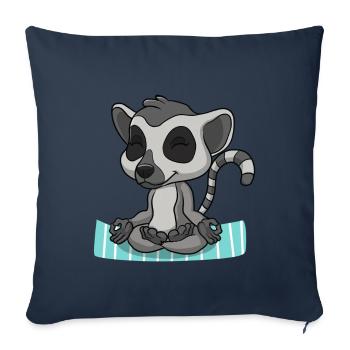 Yoga Lemur - Sofa pillowcase 17,3'' x 17,3'' (45 x 45 cm) - navy - Front