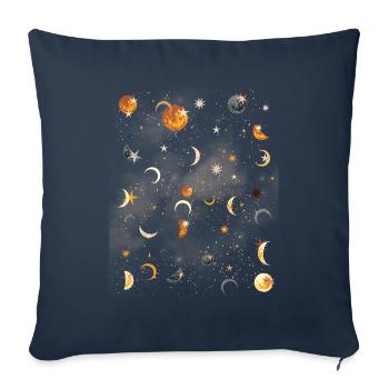 Celestial Aesthetics Moon Star Pattern - Sofa pillowcase 17,3'' x 17,3'' (45 x 45 cm) - navy - Front
