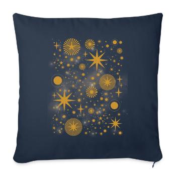 Witchy Aesthetic Celestial Vintage Crescent Moon Sun - Sofa pillowcase 17,3'' x 17,3'' (45 x 45 cm) - navy - Front