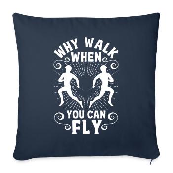 Saut à la perche Saut à la perche - Housse de coussin décorative 45 x 45 cm - bleu marine - Devant