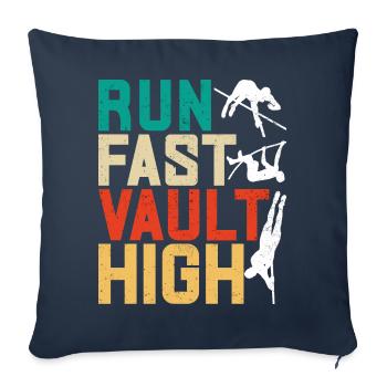 Saut à la perche Saut à la perche - Housse de coussin décorative 45 x 45 cm - bleu marine - Devant