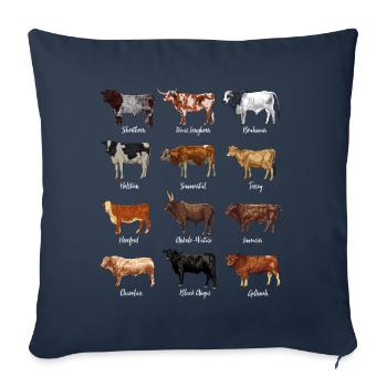 Cattle drawings - cow motif - Sofa pillowcase 17,3'' x 17,3'' (45 x 45 cm) - navy - Front