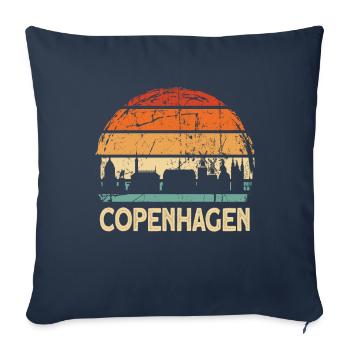 Copenhague, Danemark - Housse de coussin décorative 45 x 45 cm - bleu marine - Devant