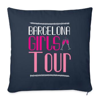 Barcelona Girls Tour - Housse de coussin décorative 45 x 45 cm - bleu marine - Devant