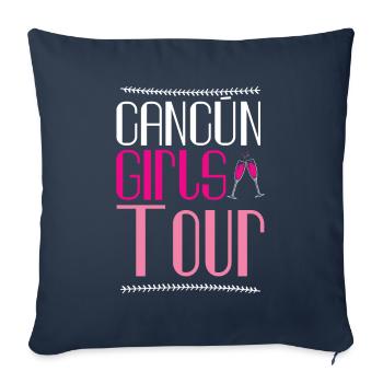 Cancun Girls Tour - Housse de coussin décorative 45 x 45 cm - bleu marine - Devant