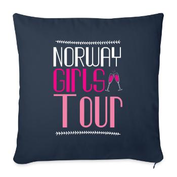 Tournée des filles de Norvège - Housse de coussin décorative 45 x 45 cm - bleu marine - Devant